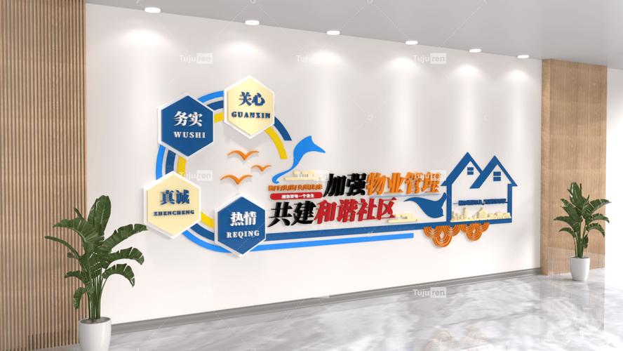 加强物业管理共建和谐社区文化墙模板